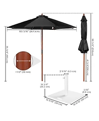 Yescom 9Feet Solid Wood Patio Umbrella with Base Included Stand for Outdoor Event Rental Resort Wedding Party Restaurant