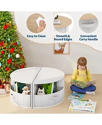 homfan 5-Piece Kids Table and Chair Set, Round Nesting Toddler Activity Table, Play Art Craft Reading Table for Children