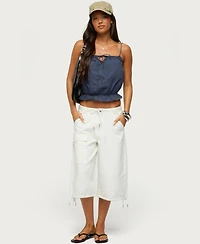 Edikted Women's Tohar Keyhole Tie Front Top