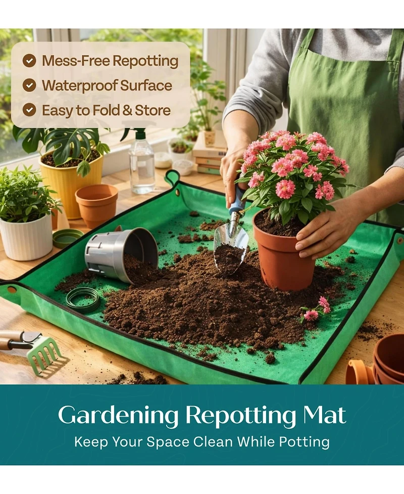 Xdovet Heavy Duty Gardening Tools Set With Potting Mat