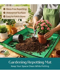 Xdovet Heavy Duty Gardening Tools Set With Potting Mat