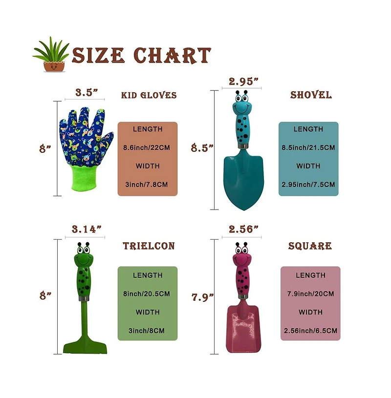 Xdovet Gardening Tools Gloves Shovel Spade Teen Boy 4Pack