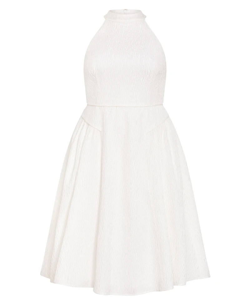City Chic Plus Halter Jacquard A-Line Midi Dress