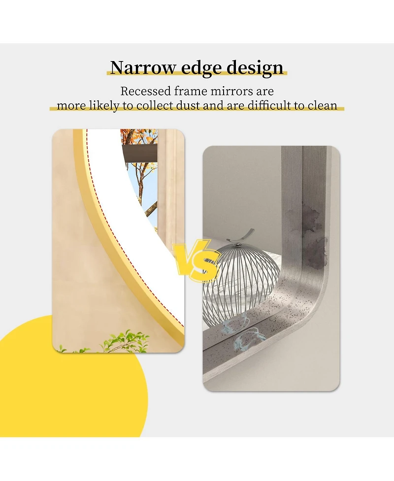 Luvodi 23.62"x47.24" Anti-Fog Lighted Oval Bathroom Mirror Frontlit Touch Dimmable for Wall Vanity
