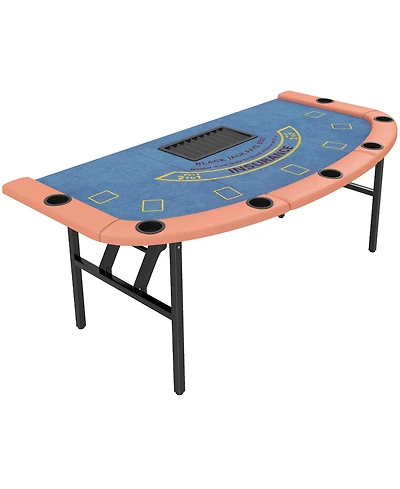 Soozier 72" Foldable Poker Table, 8-Player jack Table,