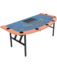 Soozier 72" Foldable Poker Table, 8-Player jack Table,