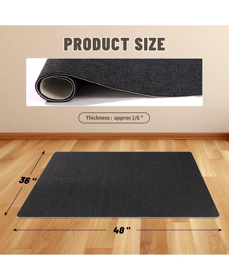 Danrong Non-Slip Office Chair Mat Hardwood Floor Protection Easy Clean Quiet Rolling