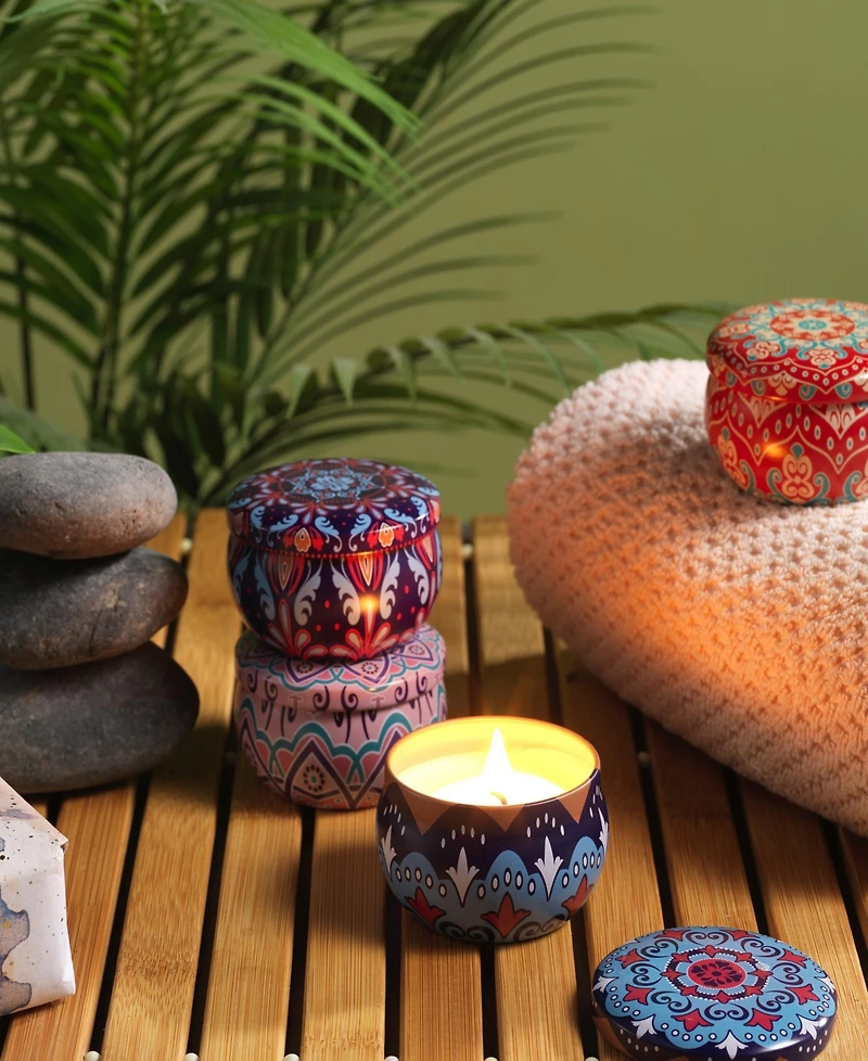 Lovery 4-Piece Travel Candle Gift Set - Coconut, Vanilla, Lavender, Citrus Scents