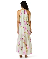 Steve Madden Juniors' Jamie Floral-Print Halter Tiered Dress