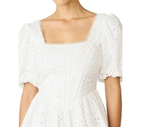 Steve Madden Juniors' Square Neck Eyelet Dress