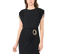 Msk Women's Jersey Wrap Midi Dress