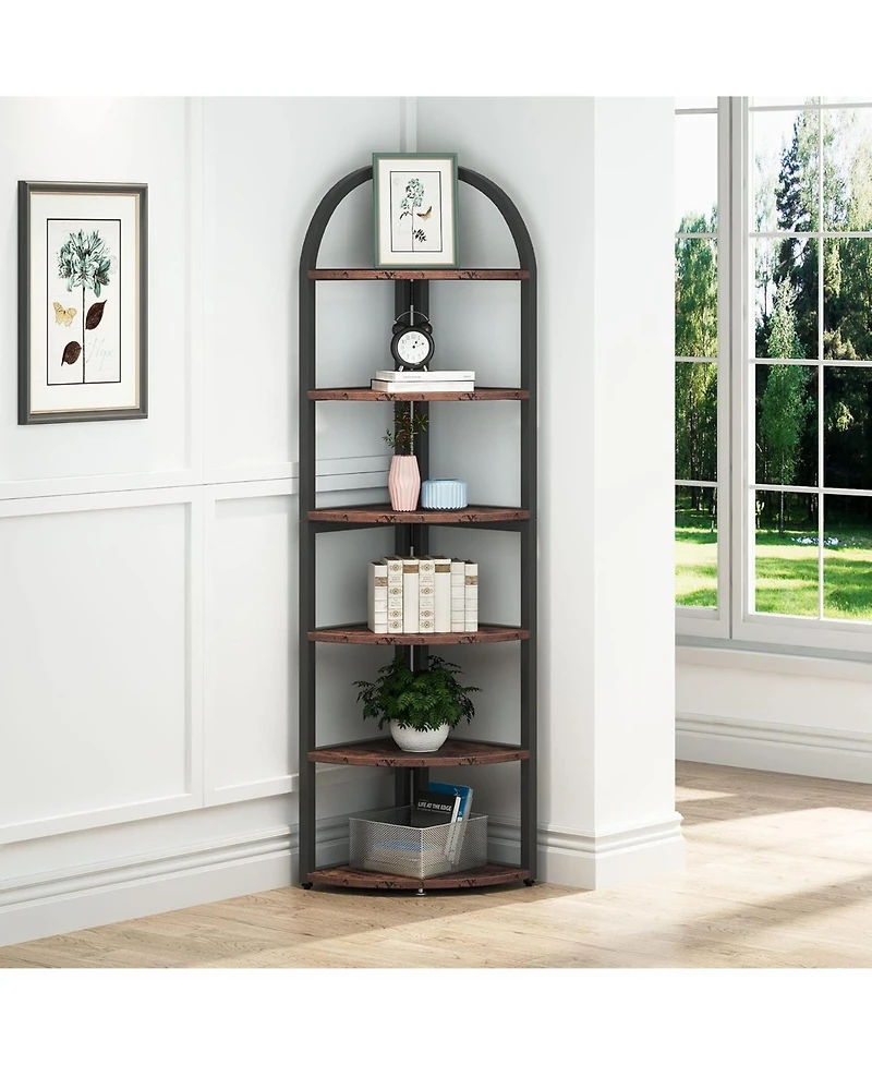 Tribesigns 6-Tier 71" Tall Corner Bookshelf