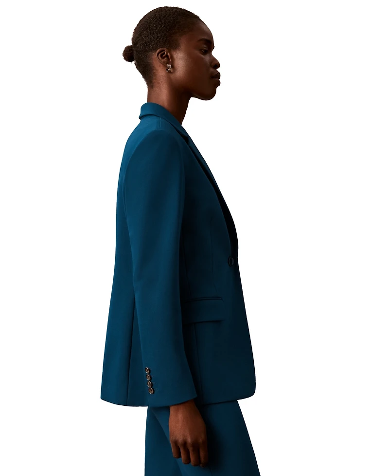 Calvin Klein Women's Notch Collar One-Button Jacket