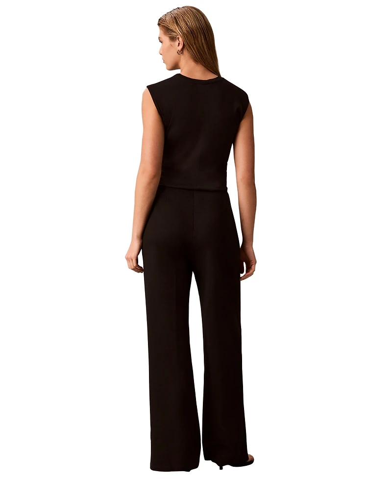Calvin Klein Women's High-Waisted Pull-On Wide-Leg Pants