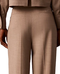 Calvin Klein Women's High-Rise Wide-Leg Pleated Pants