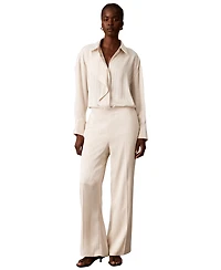 Calvin Klein Women's Pull-on Wide-leg Satin Pants