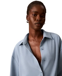 Calvin Klein Women's Collared Neck Long-Sleeve Top