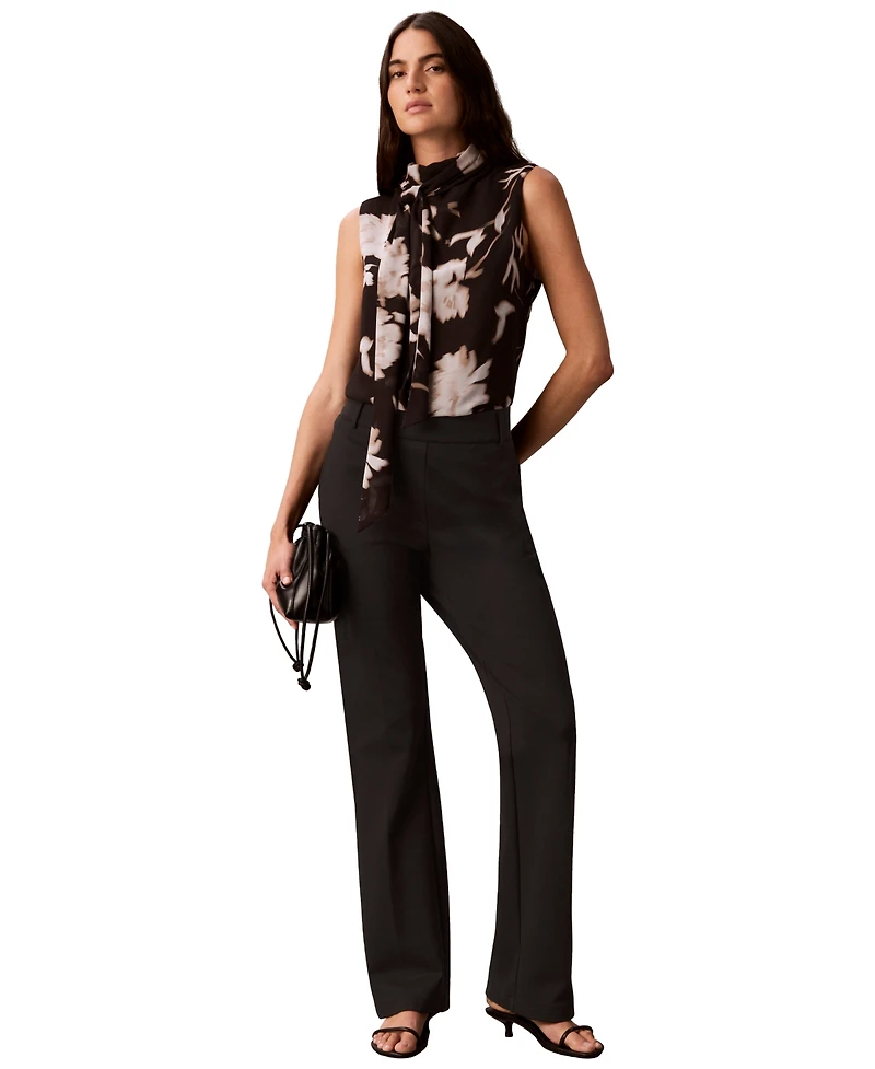 Calvin Klein Women's Sleeveless Scarf Neck Top
