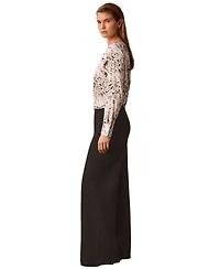 Calvin Klein Women's Boat Neck Button-Front Long-Raglan-Sleeve Blouse