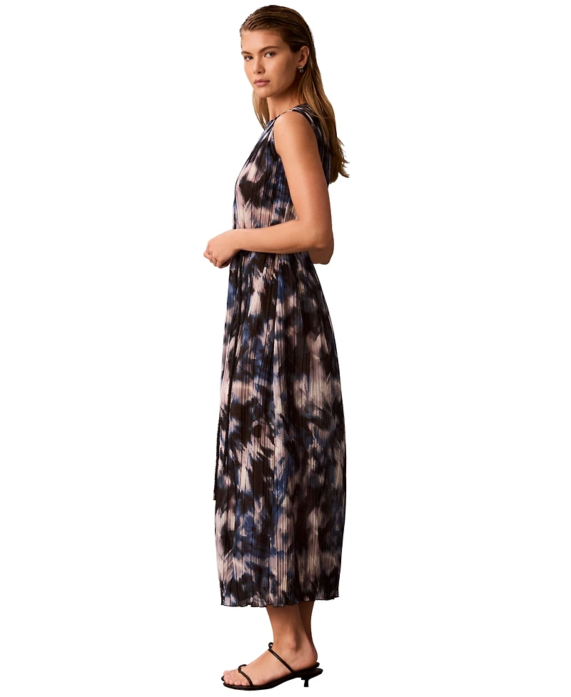 Calvin Klein Women's A-Line Sleeveless Printed Midi Dress