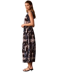 Calvin Klein Women's A-Line Sleeveless Printed Midi Dress