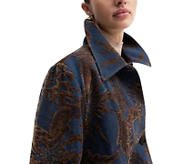 Emme Marella Women's Floral-Pattern Lined Denim Jacket