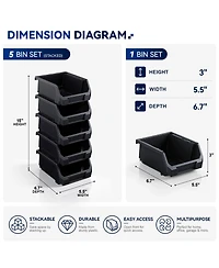 Sorbus Small Open Front Stackable Clothing Storage Bin - Closet and Wardrobe Organizer