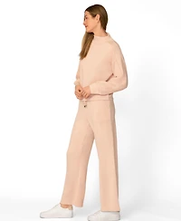 Cable & Gauge Women's Mockneck Modal Top and Wide Leg Pant