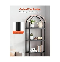 Slickblue Arched Bookshelf with 4 Tiers for Living Room Bedroom Office