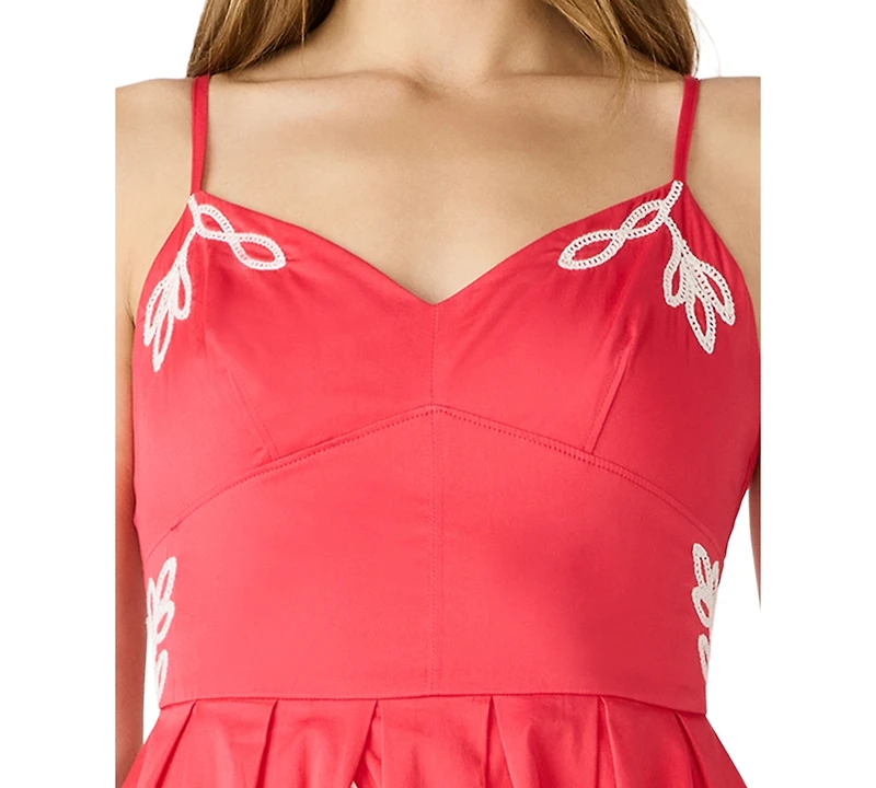 Steve Madden Juniors' Floral-Print Cutout Sweetheart-Neck Dress
