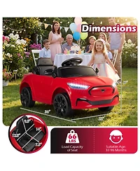 Hongge 12V Electric Coupe Ride-On with Parent Control, 36" x 22" x 17", Ages 3-8