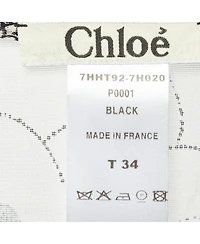 Chloe Women's Short-Sleeve Monochrome-Print Chiffon and Canvas Paneled Blouse