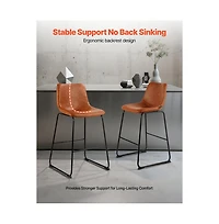 Slickblue Set of 4 26 Inch Pu Leather Counter Height Bar Stools