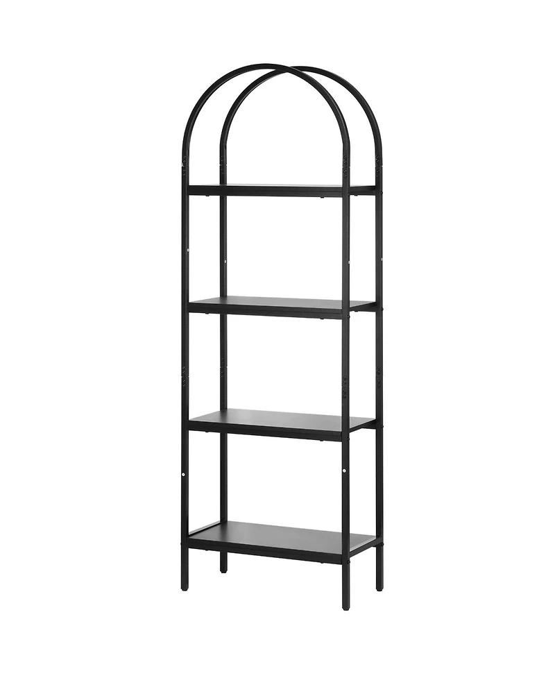 Slickblue Metal Bookcase with 4 Open Display Shelves