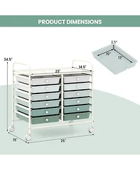 Sugift 12 Drawer Rolling Storage Cart for Home and Office