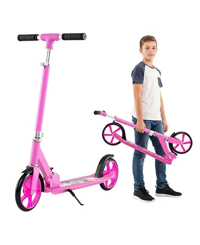 Sugift Folding Aluminum Alloy Scooter with 3 Adjustable Heights for Kids and Adults