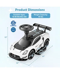 Hongge 6V Electric Sports Car Ride-On with Led Lights & Foot Pedal, Ages 18-60 Months
