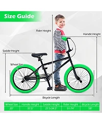 Hongge 20-Inch Freestyle Trick Bike with 360-Degree Steering and 4 Pegs, Ages 8+