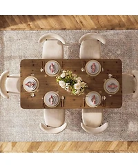 Tribesigns Solid Wood Dining Table for 4-6 People, 63 Inch Dining Room Table with Safely Rounded Corners and U-Shaped Trestle Base
