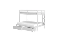 Grain & Grove Bear Furniture Plywood Twin/Full Bunk with Underbed Storage Drawers