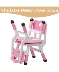 homfan 2 Pack Adjustable Kids Chairs, 3 Level Height, Ergonomic Back, Anti Slip Pads, Ages 2 to 12