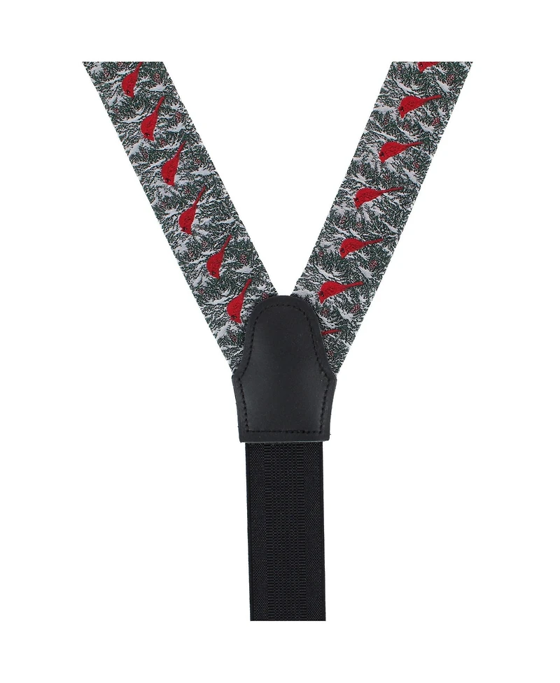 Trafalgar Men's The Snowy Virginia Nightingale Silk Formal End Suspenders