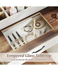 Slickblue Vanity Dressing Table Farmhouse Style with Mirror and Led Lights