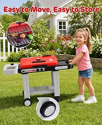 Sugift Bbq Grill Toy with Spray, Light and Sound, Color-Changing Play Food Set, Ages 3+