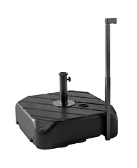 Outsunny Fillable Patio Umbrella Base with Wheels, Telescopic Handle