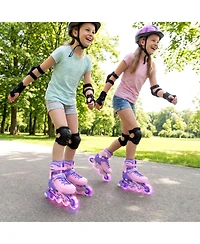 Hongge Adjustable Light-Up Kids Inline Skates, Ages 7+