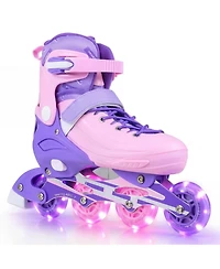 Hongge Adjustable Light-Up Kids Inline Skates, Ages 7+