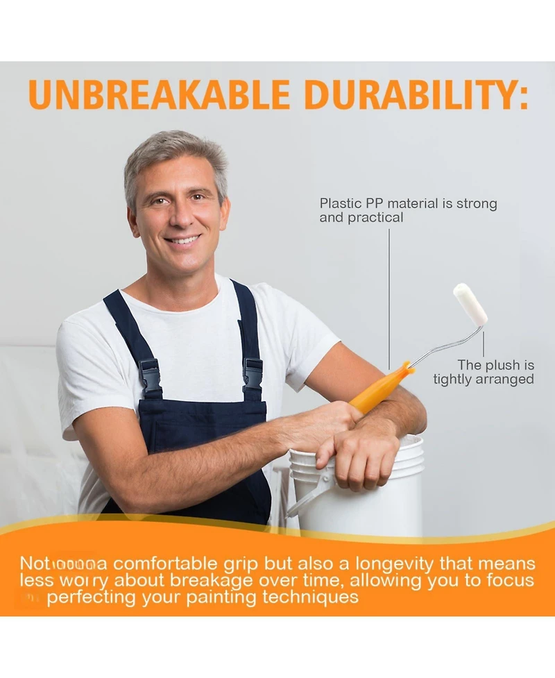 Xdovet Mini Roller Brush Set for Trim Edge Corner Window Frame Touch Up