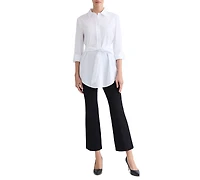 Jones New York Petite 3/4-Sleeve Belted Tunic Top