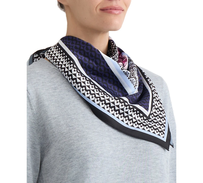 Jones New York Petite Short-Sleeve Crewneck Knit Top with Scarf